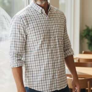 Roundtree & Yorke - NWOT,  Men's Long Sleeve Plaid Shirt, Button Down Collar,...